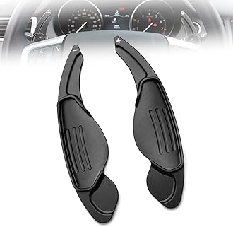 HIBEYO Steering Wheel Paddle Shifter Extension for Land Rover Accessories, for Range Rover Evoque Velar Discovery Jaguar F-Pace E-Pace XE XF XJ XJ Metal Shift Paddle Blade Shifter Trim Cover- Black