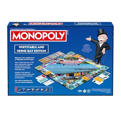Winning Moves Whitstable and Herne Bay Regional Monopoly Board Game ideal for 2-6 players and makes a great gift for fans of the Kent coastline aged 8 and up - Image 3
