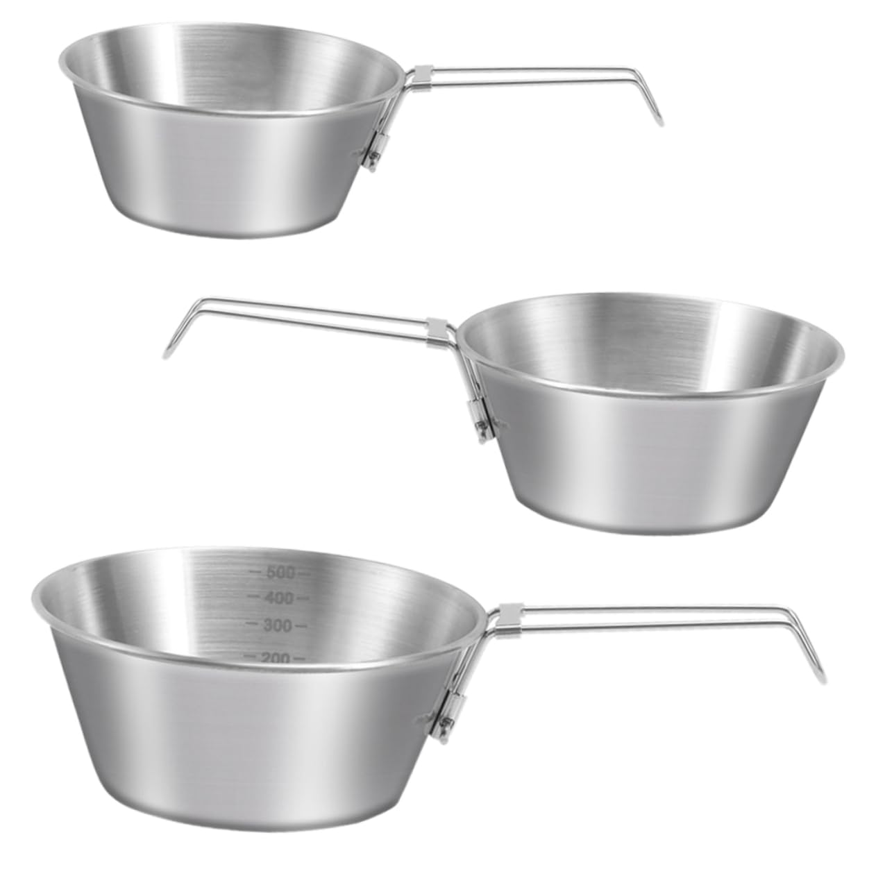 UPKOCH 4 Ensembles Camping Acier Inoxydable Avec Pliable De Ustensiles De Cuisine Pour Activités Plein Air 3 Pièces * 4