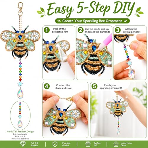 GOOTXUSK Art and Crafts for Kids Girls Ages 8-12, 8 9 10 11 12 Year Old Girl Birthday Gifts,Gem Art Diamond Painting Kits for Kids 8-12,Teenager Girl Gift Ideas,DIY Activities Window Suncatcher by GOOTXUSK - Used condition - Image 6