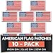 Laughing Lizards Small American Flag Patches (10-Pack) Patriotic Embroidered Iron-On US Flag Patch Appliques, Iron On, Glue On, or Sew On to Uniforms, Hats, Backpacks, Jackets, Pants, & Accessories