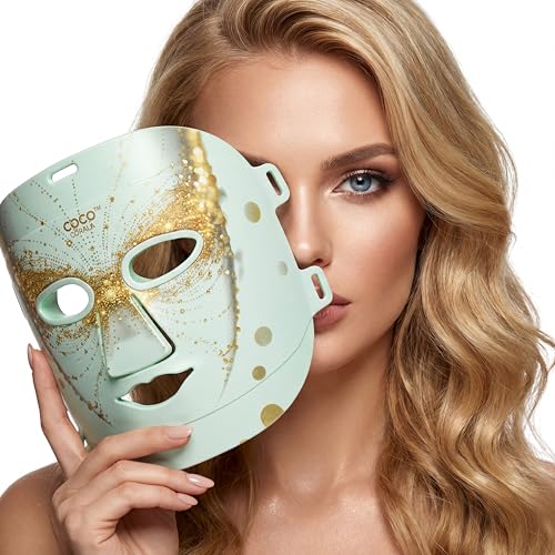 4 Color LED Face Mask Light Therapy, Red Light Therapy for Face, FDA Cleared with 324 Medical Grade Chips, 3 Modes for Anti Wrinkle & Acne, At-Home Skin Tightening Device, Luxury Beauty Gift