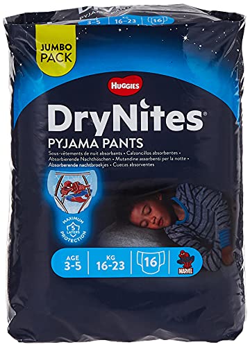 Huggies DryNites, 3 - 5 años niño, 16 pañales