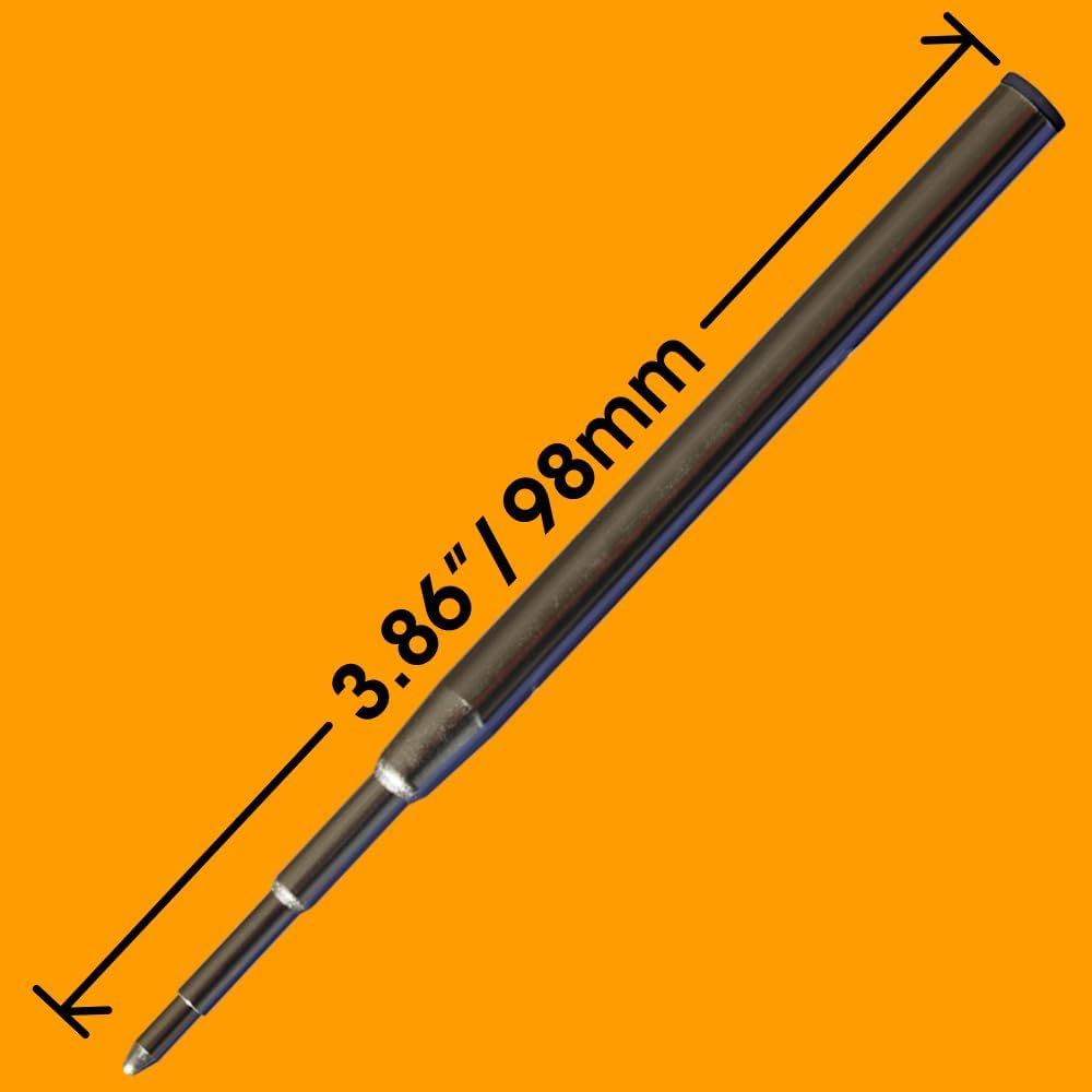Jaymo Replacement for Montblanc 128211 - Measures 3.875 in / 98 mm Long - Ballpoint Pen Refill - 24 Black