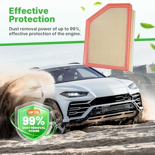 Image of Engine+Cabin Air Filter Fit for 2020-2026 Chevrolet Silverado 2500HD | 2020-2026 GMC Sierra 2500HD /3500HD, All 6.6L Diesel Engine Only, CF11966, 84554703, 99% Filtration Efficiency, Easy Install