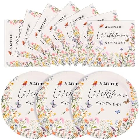 Xjoviative Wildflower Party Plates and Napkins Set Cover
