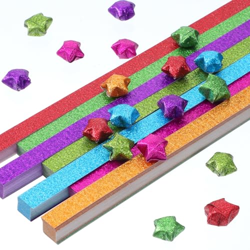 Origami-Stern-Papierstreifen Glitzer-Origami-Sterne-Papier DIY-Papier-Sternstreifen Origami-Stern-Dekorationspapierstreifen für DIY-Handwerk 520 Blatt