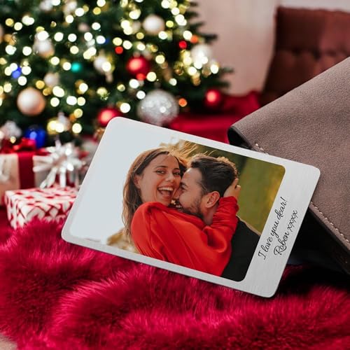 Personalized Wallet Card with Picture: Engraved Metal Insert for Husband, Dad & Men - Ideal for Father's Day, Military Deployment & Anniversary, Valentines Day Gift4