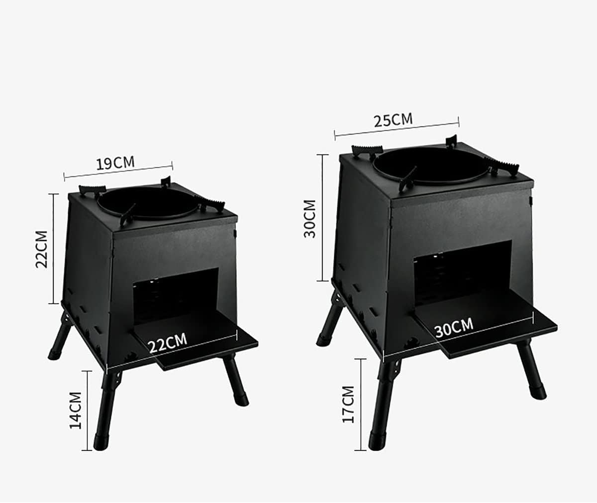 Portable Wood Burning Stove,Camping Stove, Folding Mini BBQ Grill Stove Carbon Steel,for Outdoor Backpacking Hiking Traveling Picnic BBQ (Size : Medium)