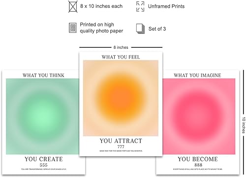 Miniatura 2 de Positive Affirmations Wall Decor - Inspirational Wall Art - Yoga Zen Art - Preppy Room Decor Aesthetic - Danish Pastel Motivational Quotes