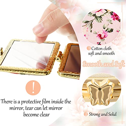 Remerry 48 Pieces Compact Mirror For Purse Flower Small Compact Mirror Gift Makeup Mirror Floral Pocket Mirror Retro Folding Portable Travel Mirror For Women Girls (Stylish Style) #TOP2