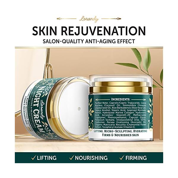 Anti-Aging-Night-Cream-Facial-Skin-Care-Product-Collagen-Cream-Retinol-Cream-for-Face-Face-Moisturizer-for-Face-Tightening-and-Lifting-Cream-Firming-Cream Anti-Aging Night Cream - Facial Skin Care Product - Collagen Cream & Retinol Cream for Face - Face Moisturizer for Face - Tightening and Lifting Cream - Firming Cream