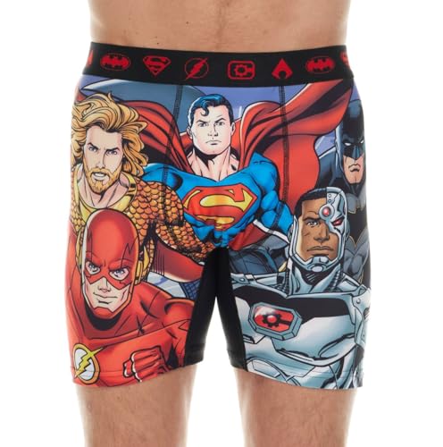 Justice League Mens Boxer Briefs - 1 Pack/3 Pack Batman, Superman Anti Chafing Breathable Boxers for Men