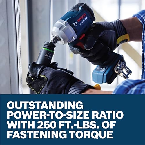 BOSCH GDS18V-350N 18V Brushless ½ In. Mid Torque Impact Wrench - 410 Ft.-Lbs Breakaway Torque, 250 Ft.-Lbs Fastening Torque, Compact Design (Bare Tool) - image 6