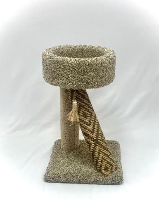 GIA Furniture Series Angled Post with Bed for Healthy Claws & Furniture Protection and Scratching Post,Set of 1, Beige