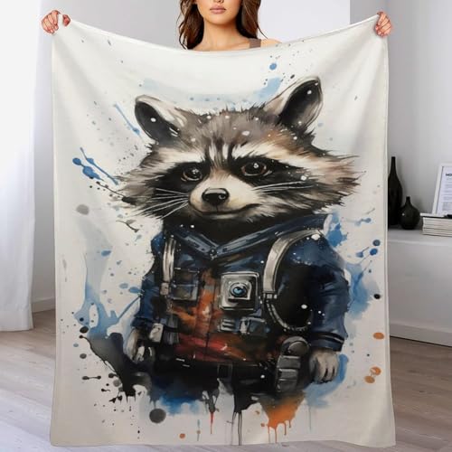 Couverture raton laveur flannel douce chaude lavable en machine lit 140x180cm - 2