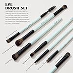Jessup Makeup Brushes Set 10pcs, Double Sided Foundation Contour Blush Highlight Blending Eyebrow Brush Eyeshadow Eyeliner Concealer Brush, Bright Cyan Cruelty Free Cosmetic Tools T500 - Image 5