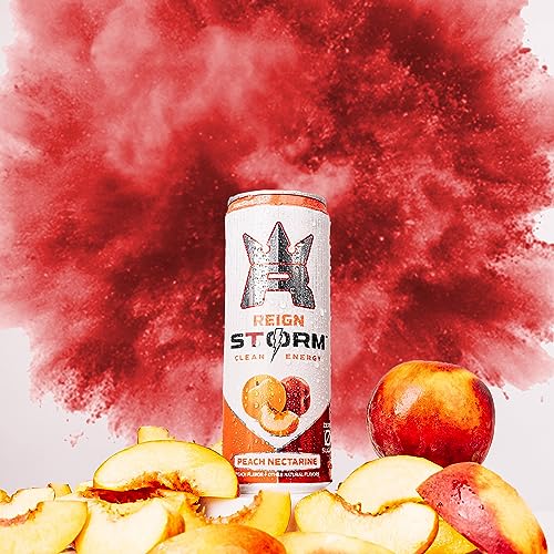 REIGN Storm, Peach Nectarine, Fitness & Wellness Energy Drink, 12 Fl Oz (Pack of 12) - Thumbnail 4