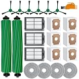 22-teiliges Zubehör-Set für iRobot Roomba Plus 505/405 Combo Saugroboter, 2 Rollenbürsten, 4 Wischpads, 3 Hepa-Filter, 6 Seitenbürsten, 6 Staubsaugerbeutel, Ersatzteile