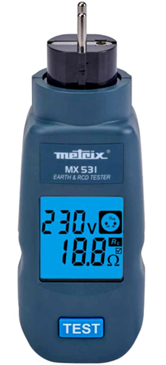 Contrôleur de prise électrique Tests de terre & RCD 30 mA | MX531 - Metrix