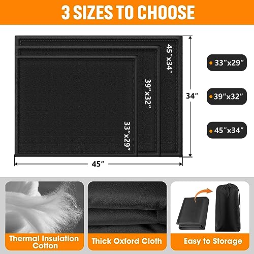 Magnetic Fireplace Cover, Fireplace Blocker Blanket Stops Overnight Heat Loss, Adjustable Fireplace Draft Stopper Save Energy, Fireplace Insulation Black 39" W x 32" H - Thumbnail 2