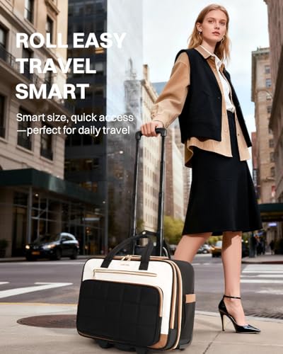 Rolling Puffer Laptop Bag for Women