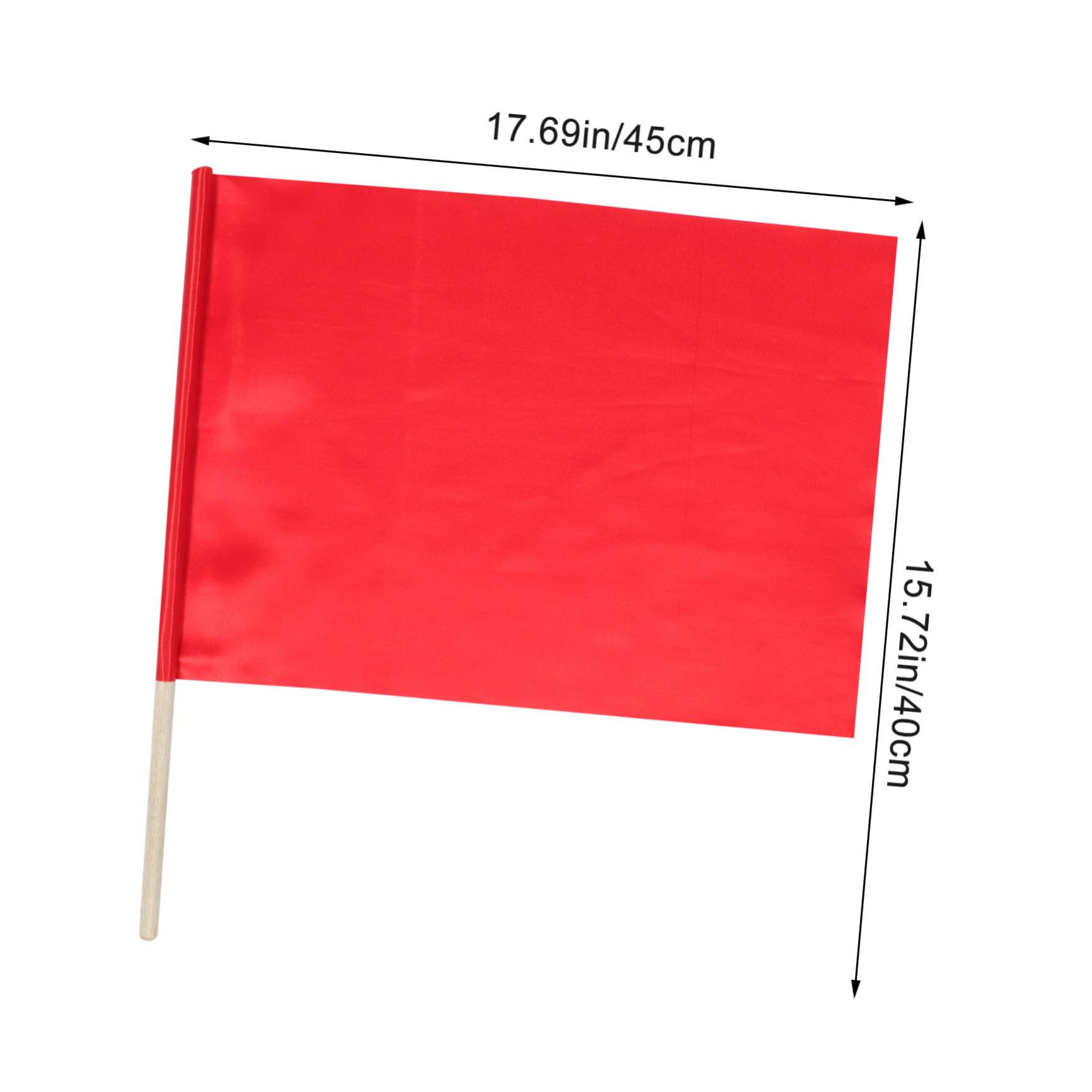 Toyvian Bandierine da Arbitro Rosse in Poliestere e Legno 4 Pezzi 30x40cm Facile da Trasportare e Resistenti per Segnalazione Gare Sportive