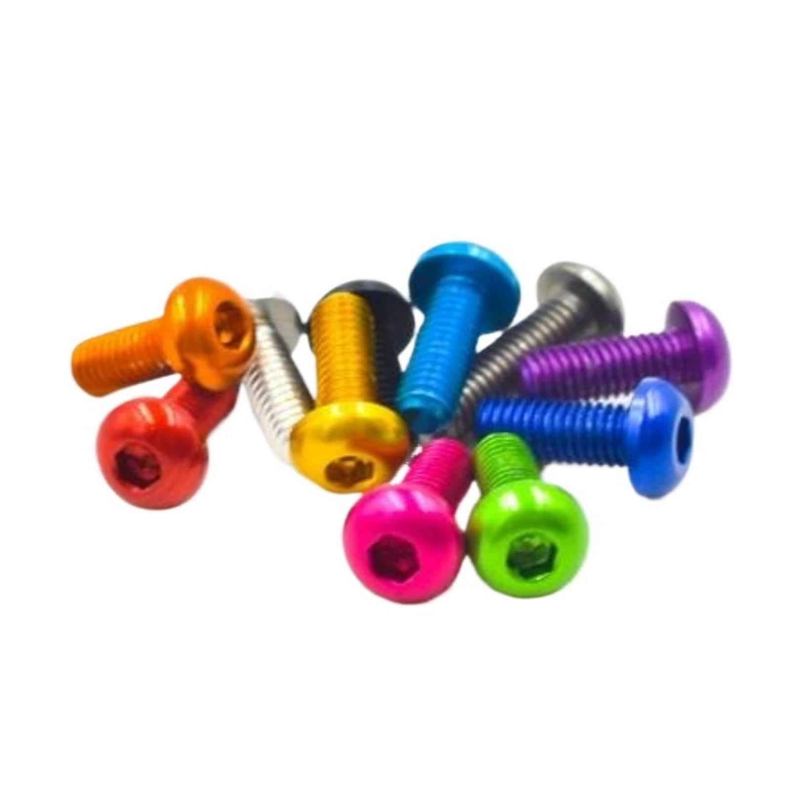 10 pz 7075 Vite Tonda A Brugola In Alluminio M2 M3 Bulloni A Testa Esagonale In Lega Colorata Esagonale Esagono Incassato(Gold,25MM_M3-10PCS)