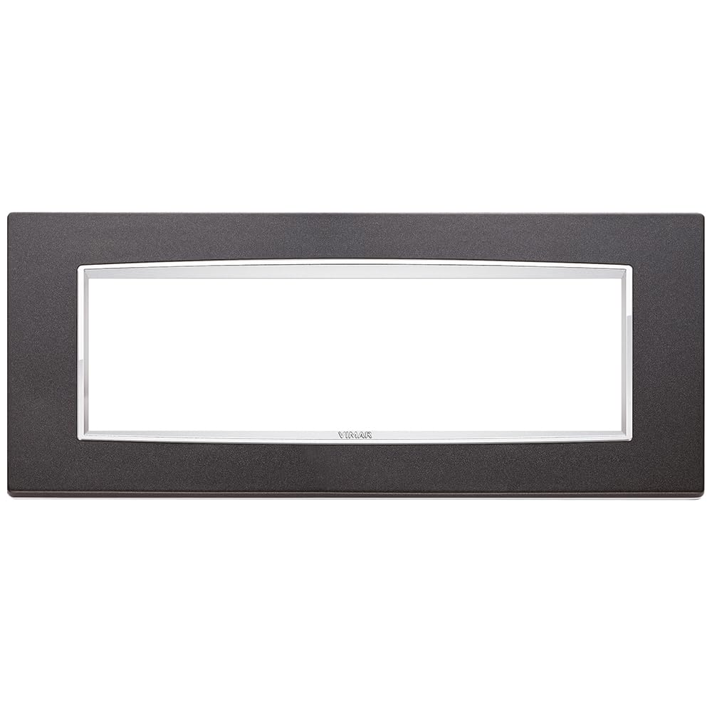 Plaque classique 7 modules bright eikon anthracite mat Vimar appareillage électrique de finition