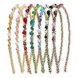 Lawie 7 Pack Glitter Sparkly Fancy Delicate Rhinestone Crystal Metal Headbands Wire Hair Bands Clasps Slim Thin Skinny Hard Hairbands Hair Hoops Cross Bands Crown Tiara Hair Holder for Women Girls