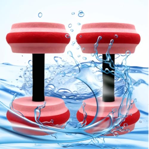 Image of Buoyant EVA Water Dumbbell Lightweight Water Dumbbell Floating Aquatic Dumbbells Waterproof for Beginners, Seniors, Pink