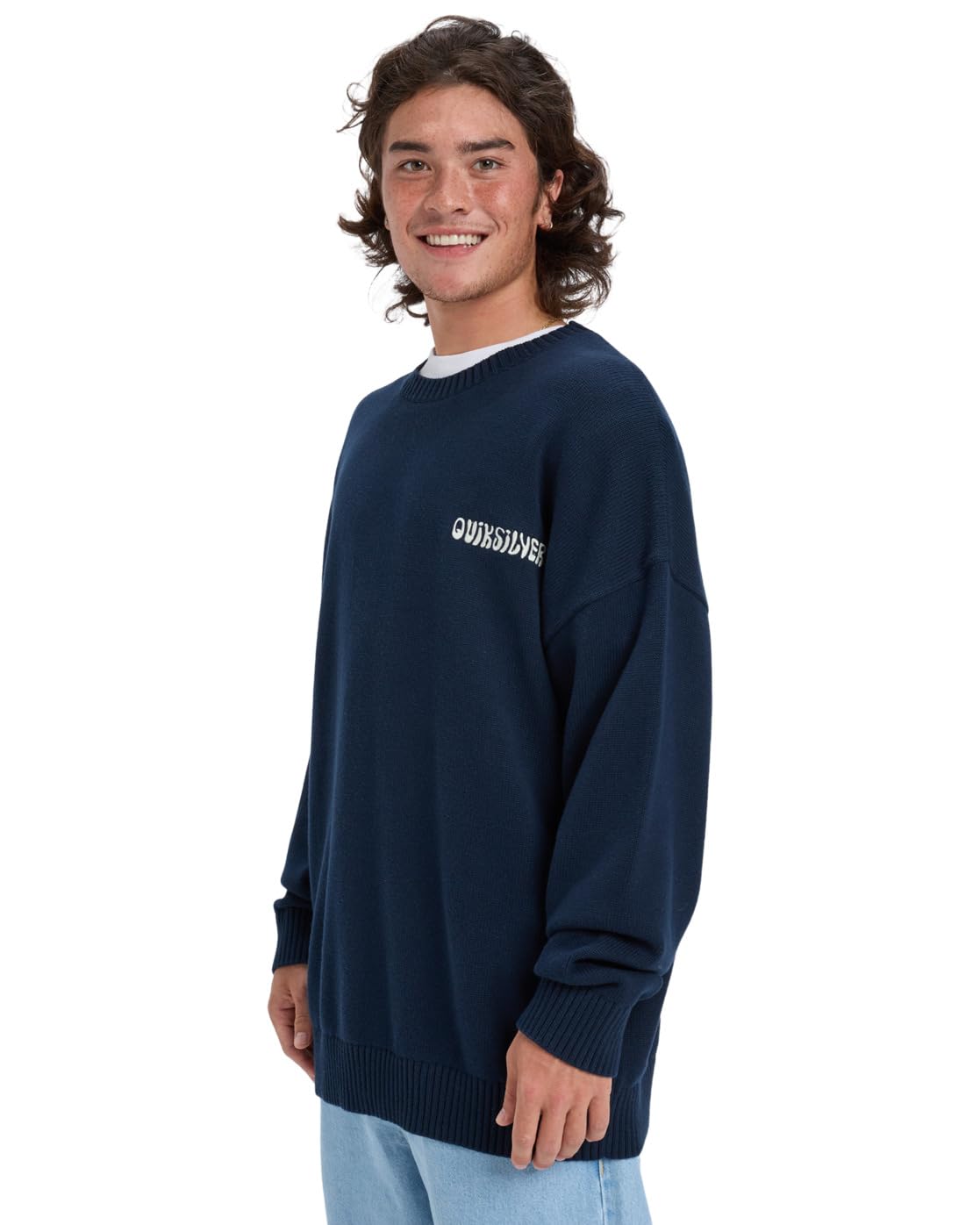 Quiksilver Devils Jacquard Logo - Sweat à col Rond - Homme - S - Bleu