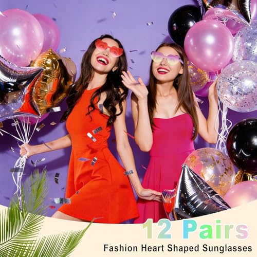 Image of Heart Sunglasses 12 /18 /24 Pcs Heart Shaped Glasses for Women Cute Funny Party Glasses Party Favors Accessories