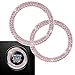 Snsnlent 2 Pack Car Engine Start Stop Decoration Ring Pink, Crystal Decorative Ring Sticker Car Interior Accessories for Women, Automotive Pushbutton Switches Decorative Rings