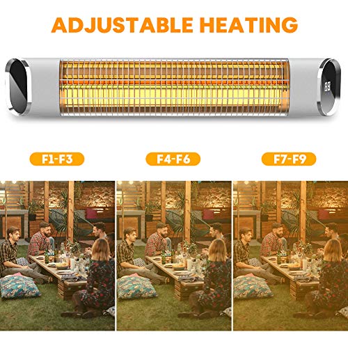 Patio-Heater-Electric-Outdoor-Infrared-Space-Heater-Wall-Mount-with-Aluminum-Alloy-Remote-Control-LED-Display-Ideal-for-Backyard-Porch-Garage-Super-Quiet-and-24H-Timer-Auto-Shut-Off-Gold-Tube-Silver