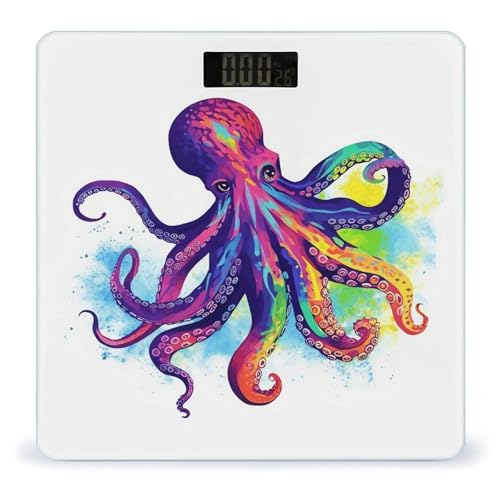 Báscula Digital Colorful Octopus con plataforma de vidrio templado miniatura 1