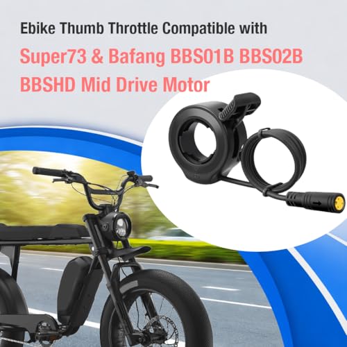 Image of Full Twist Throttle for Super73, Ebike Throttle 3Pin Grip Kit, 12V-72V Plug and Play for Bafang Mid Drive Kit, 7 /8 inch 22mm Handlebar Electric Bike