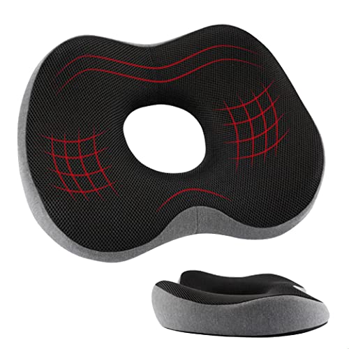 Cojín Coxis, para Sillas de Oficina, Coche, Silla de Gamer es Portátil con Espuma de Memoria. Cojín Viscoelástico con Circulación de Aire en Tela Lavable