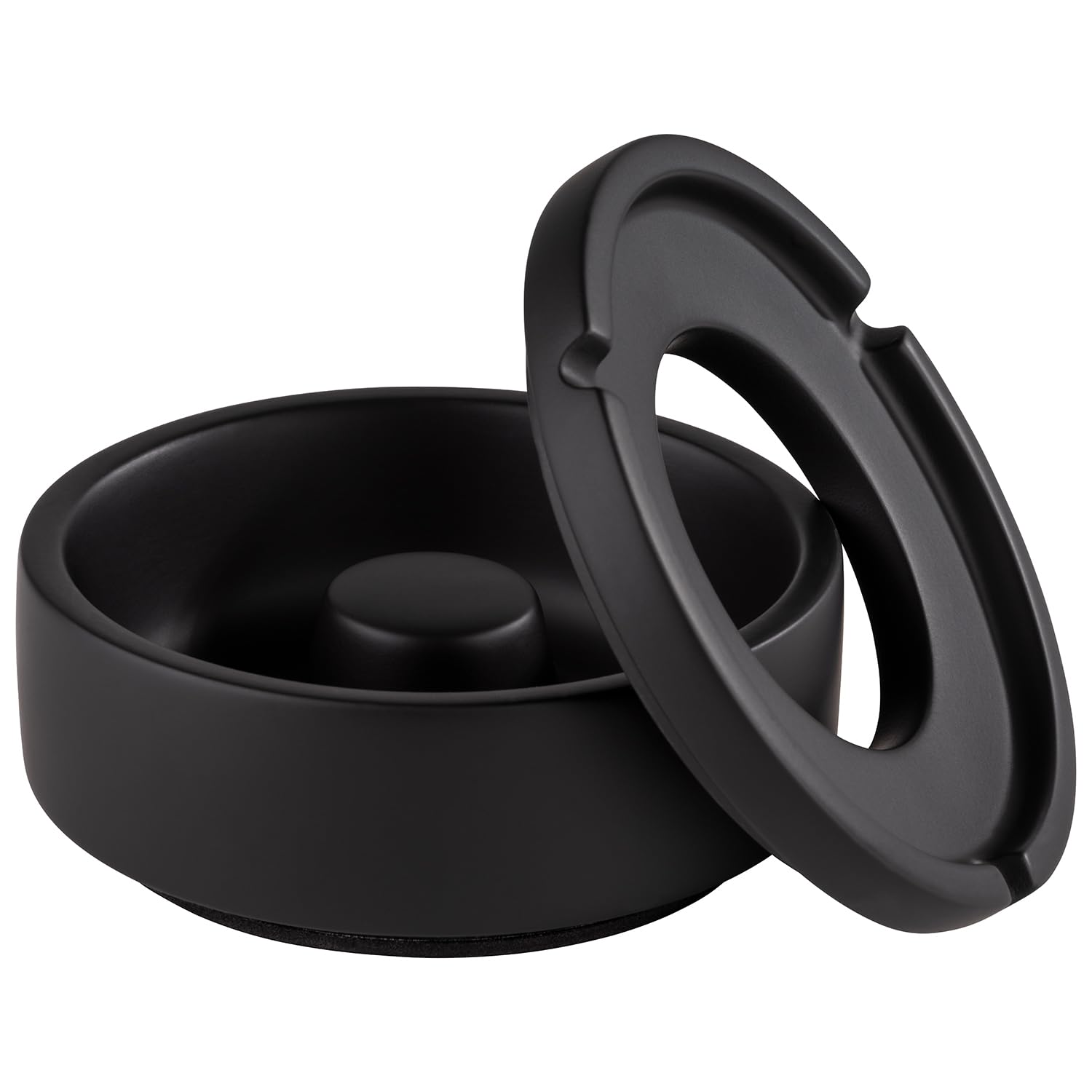 APS 559 - Posacenere "Element", con fondo per mobili, in cemento, nero, Ø 10,5 cm