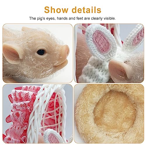 Muñeco cerdito de silicona realista de 12 cm miniatura 5