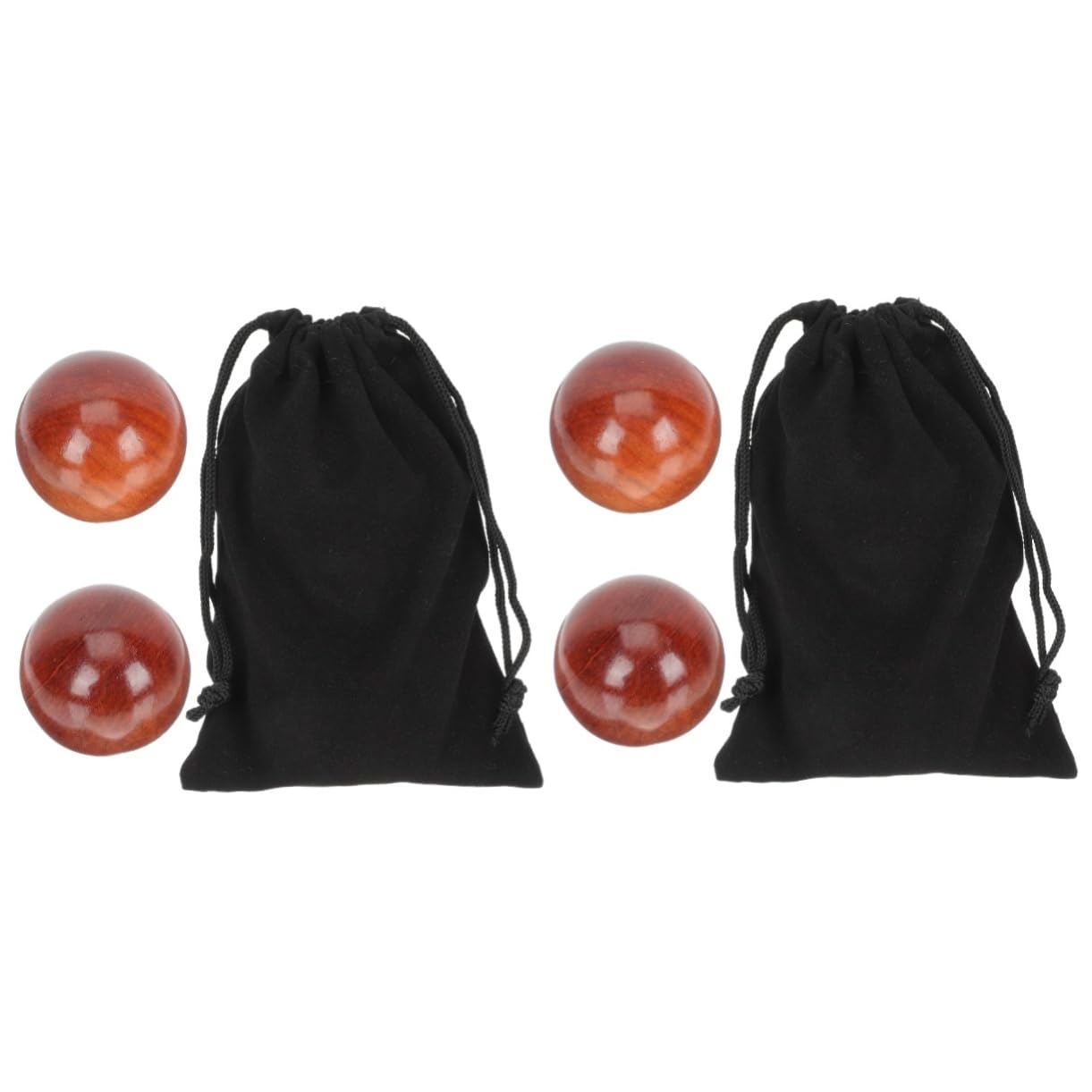 Healeved 2 Sätze Gesundheitsball Aus Holz Yoga Rollmassagerolle Physio Massagegerät Handmassage Triggerpunktmassage Linderung Von Handmassagebällen Erdnussmassage 2 Stücke * 2