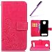 Produktbild HMTECH Motorola Moto Z Play Hülle,Motorola Moto Z Play Schutzhülle,Prägung Lucky Clover Blumen Bookstyle Wallet Tasche Brieftasche Etui Casefür Motorola Moto Z Play,Lucky Clover:Rose