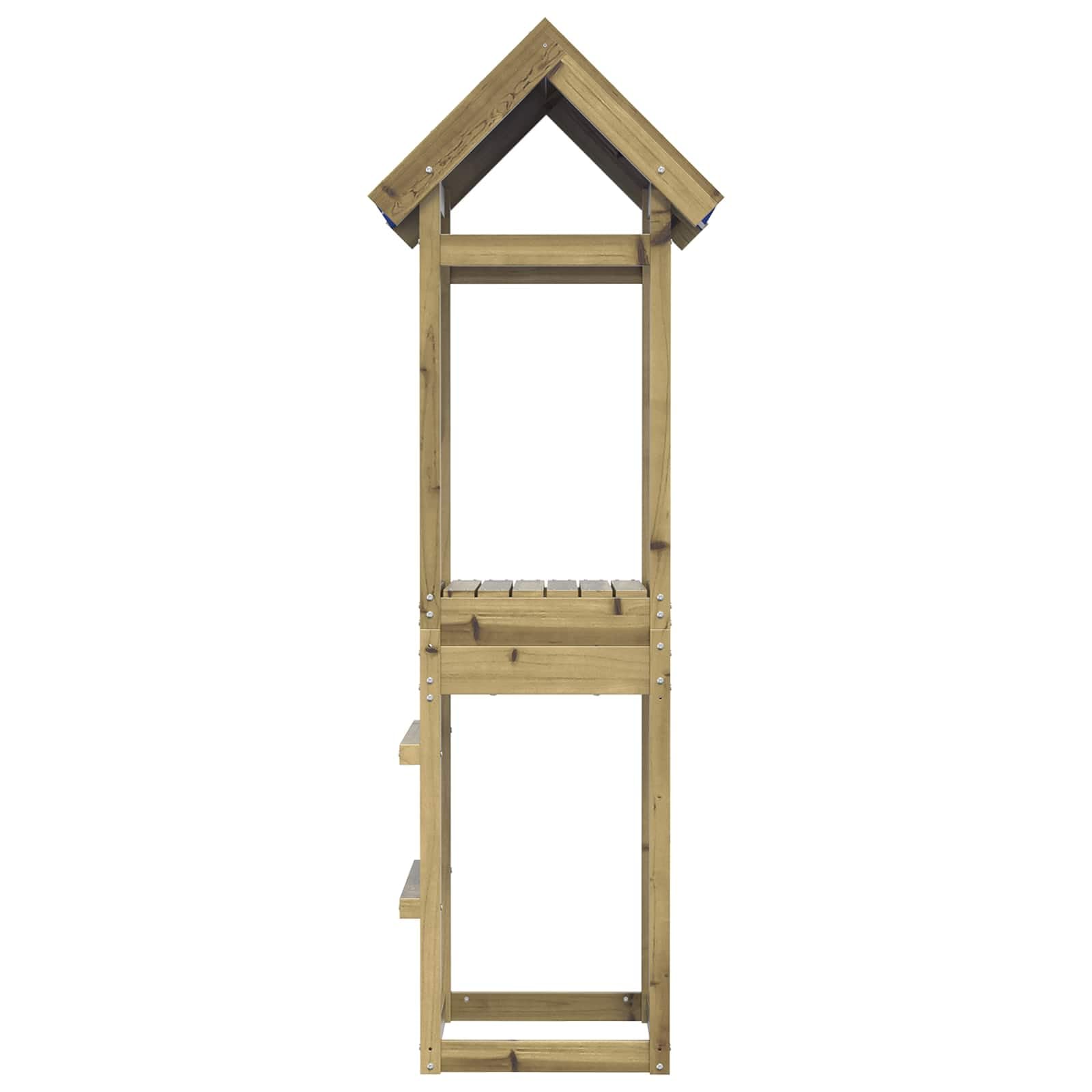 Spielturm für den Garten aus imprägniertem Massivholz - Kletterturm mit Schaukel und Rutsche für Kinder