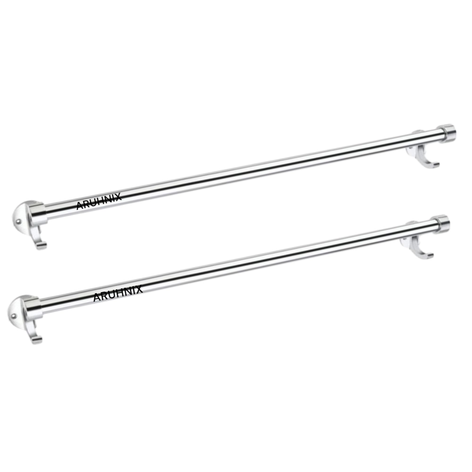 18 Inches Stainless Steel Wall Mounted Towel Rod/Rail/Holder/Hanger/Bar/Rack for Bathroom Kitchen and wash Basin Chrome (Pack of 2)-image-14