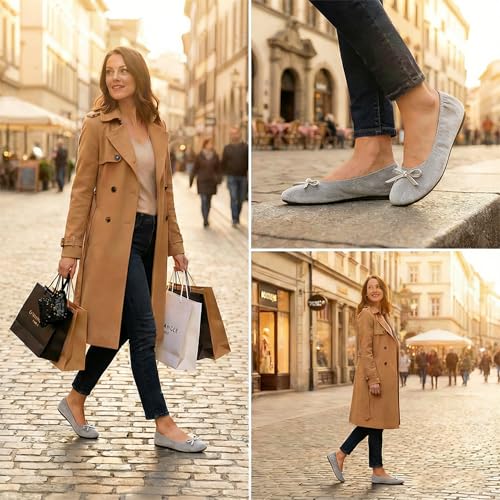 Image of Women's Foldable Ballet Flats - Portable Flat Shoes for Travel and Wedding that Fit in Your Purse