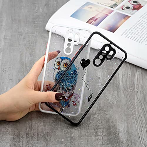 TYWZ kristalhelder Bling Sparkly hoesje voor Xiaomi Redmi 9, glitter glanzende dunne, harde PC valbescherming… - Afbeelding 4