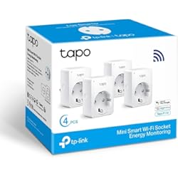 Enchufes Inteligentes Tapo TP-Link Tapo P110(4-Pack) - Mini Enchufe Inteligente Wi-Fi (con Monitoreo Energético),Programar el Encendido/Apagado, Ahorro Energía, Compatible con Alexa y Google Home