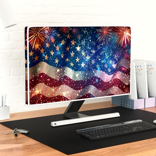 Image of Independence Day Waterproof Screen TV Cover 58, 59, 60 Inch The Old Glory 4th of July American Flag Anti-Static Dust Proof Protective Television Cover for LCD /LED /HD TV Screen