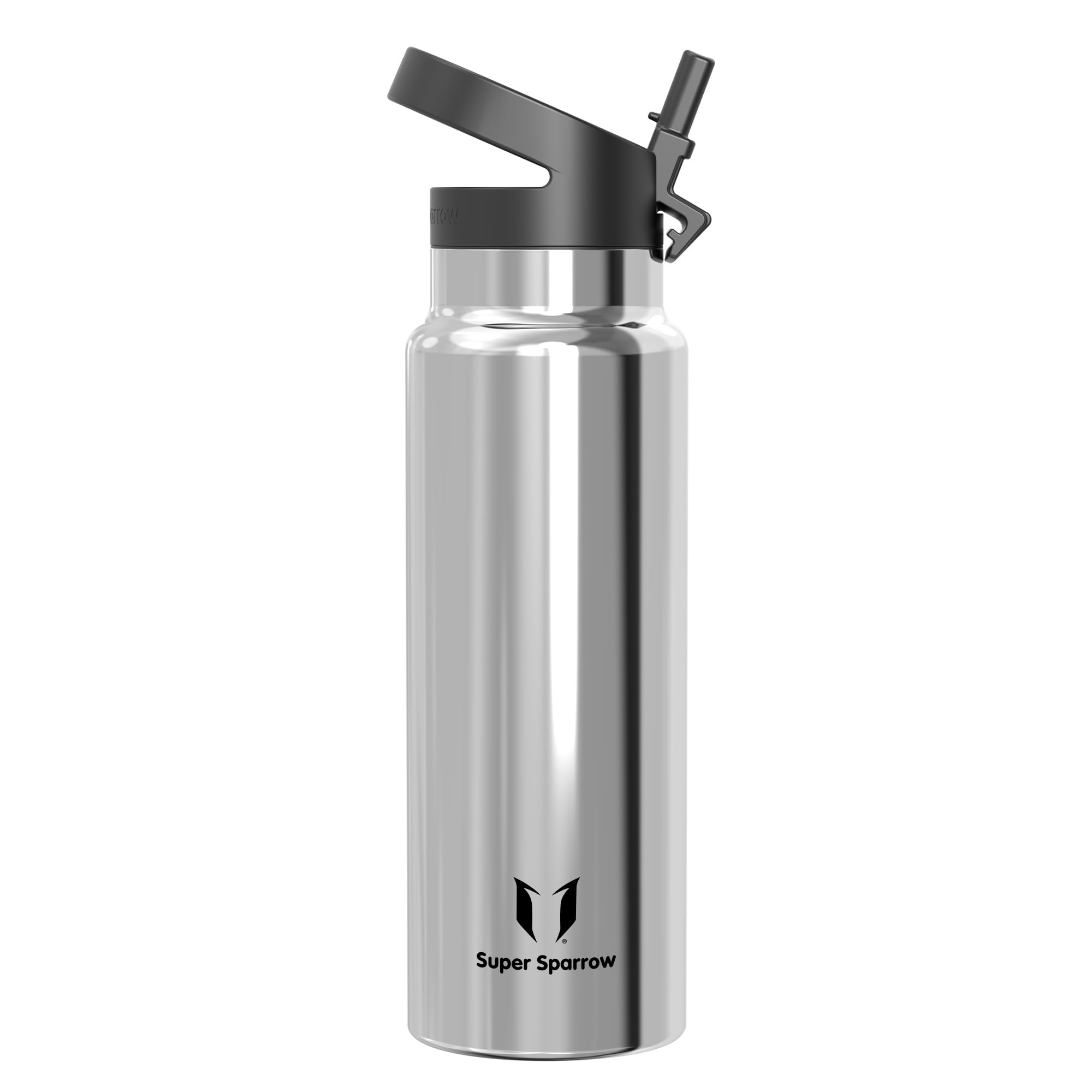 Super Sparrow Borraccia Termica - 500ml, 750ml, 1000ml, 1.2L, 1.5L- SwivelSip Inox Bottiglia - Senza BPA Borracce Termiche, Borraccia Ergonomica per Bambini, Sportiva, Bici, Campeggio, Palestra