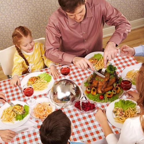 2 Pack Happy Thanksgiving Tablecloth, Fall Pumpkin Maple Leaves Plastic Table Cloth Autumn Disposable Rectangle Plaid Table Cover for Thanksgiving Day Tables Decor Party Decorations, 54x108 Inch - image 5